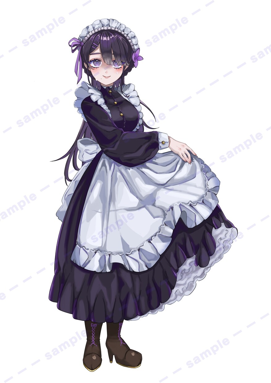 商業利用◎紫メイドさん販売いたします 表情差分9つ買い切りにて使用可能です！★購入特典あり★ イメージ6