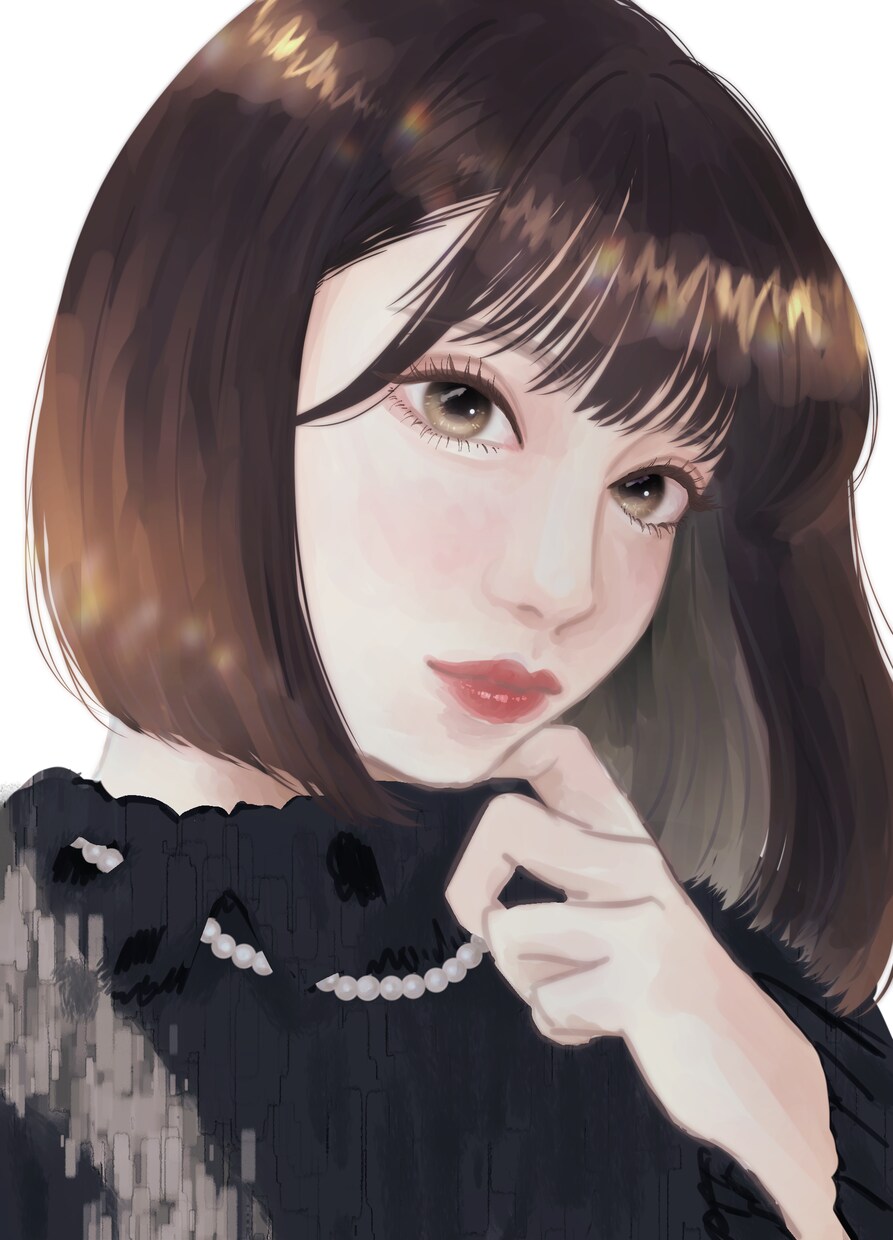 リアルで綺麗な似顔絵描きます 髪の色や目の色を好きな色にしてアニメキャラのようなイラストに イメージ4