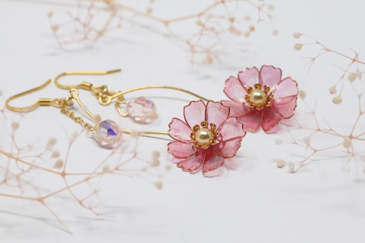花のアクセサリーを制作します ピアス、イヤリング、ブローチなど、お好きなアクセサリーに。 イメージ6
