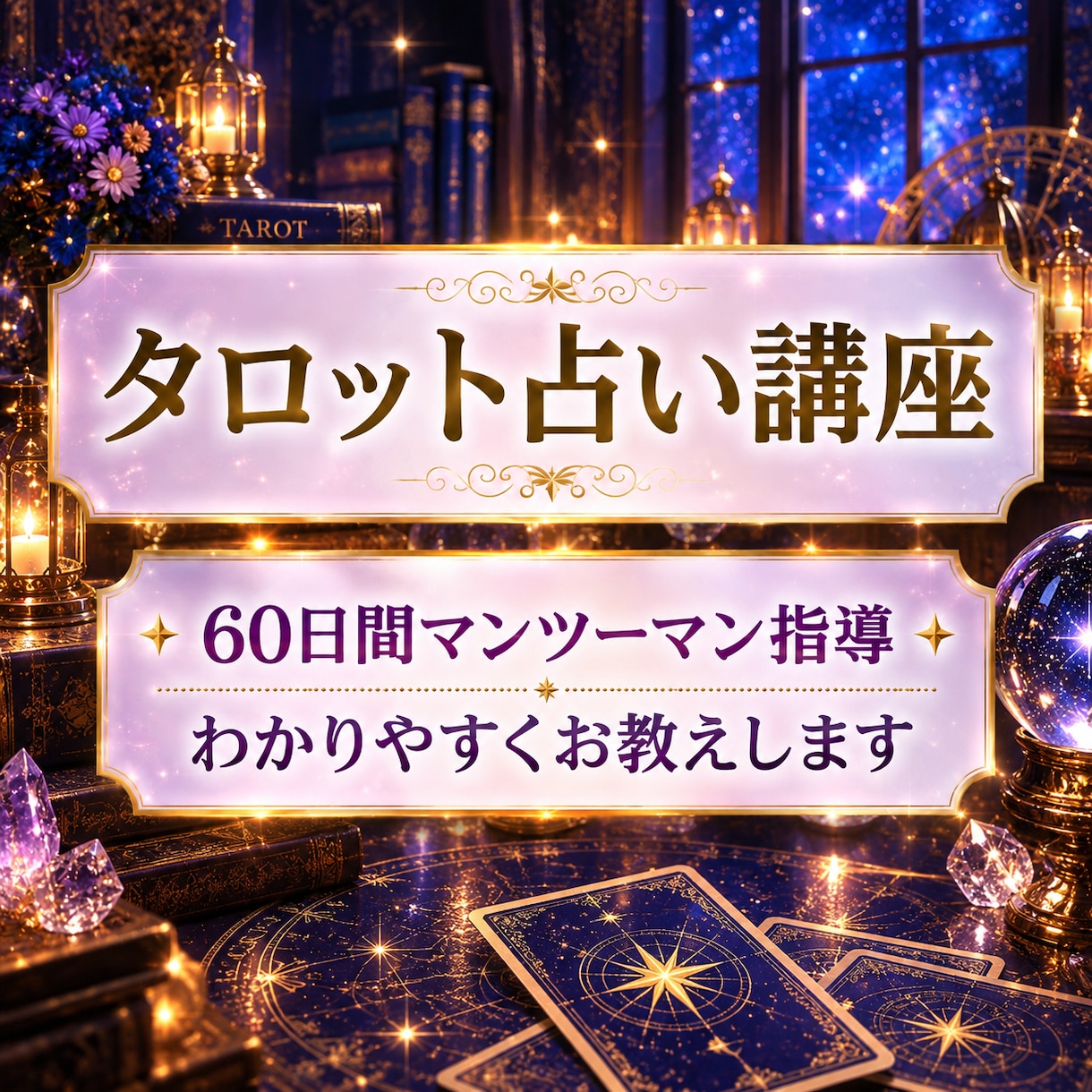 タロット講座☆基礎からマンツーマンで教えます 初心者歓迎！資料と課題、添削でプロが丁寧にサポートします。 イメージ1