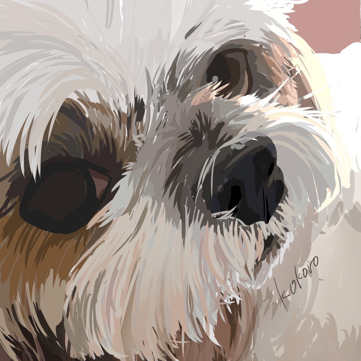 パソコンやスマホの壁紙などに！愛犬イラスト描きます コントラストがある、太陽を浴びたような明るい絵が特徴的です。 イメージ3