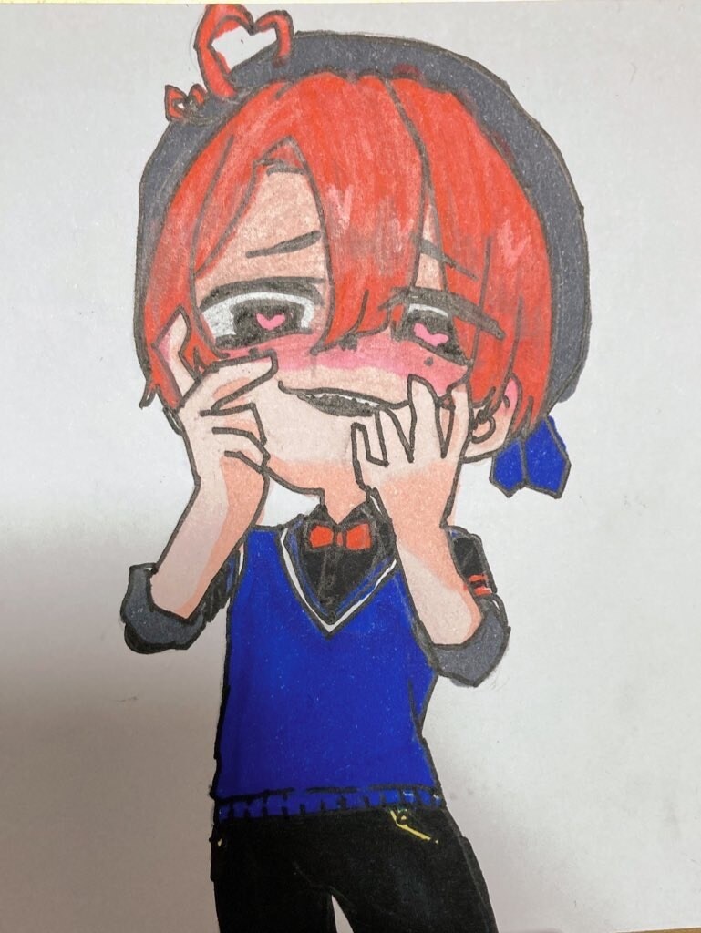 色紙であなた好みのバストアップイラストを製作します コピックペンや色鉛筆で柔らかな印象のイラストを描きます! イメージ4