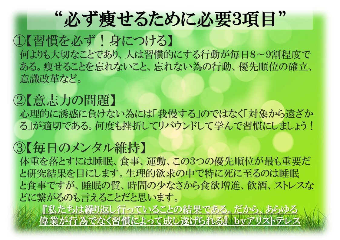 心理的に習慣をつけ大幅減量した自身体験教えます 実際に痩せ方を取得すると太っていたときの理由づけでき維持する イメージ2
