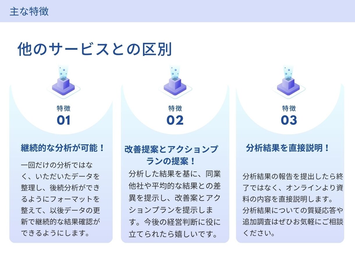 財務データ分析で経営判断をサポートします 「数字は雄弁である！」財務データから経営課題を分析します。 イメージ2