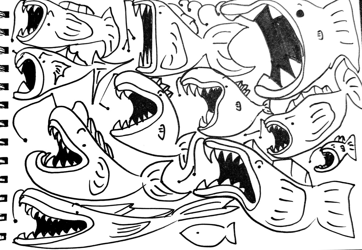 魚専門！僕だけのユニークな魚たちのイラスト描きます 個性豊かな魚たちを架空の魚たちをテーマに1匹も形が被らない！ イメージ2