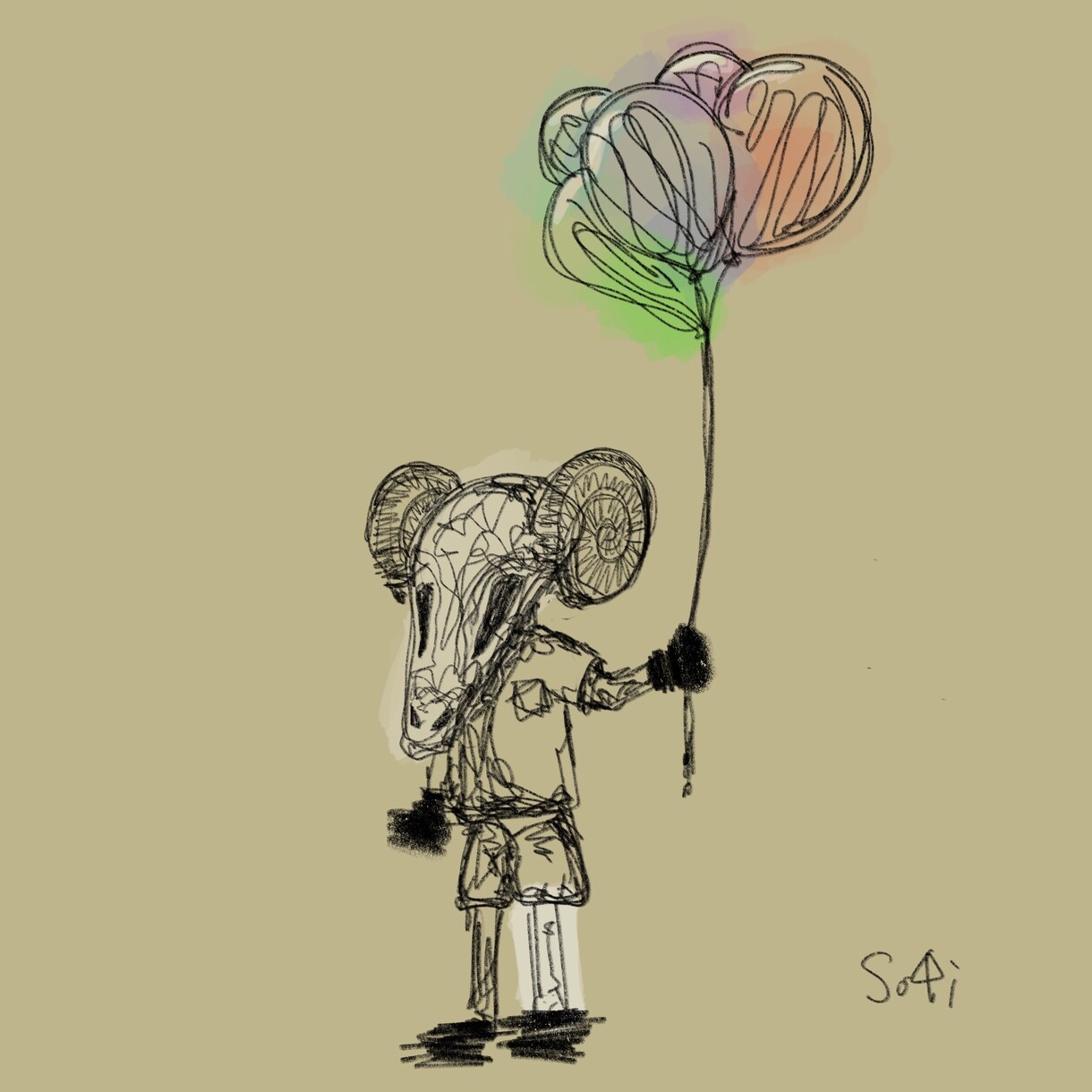 独特な画風でオリジナルのイラストを描きます 不思議な発想力で不思議な絵を描いてます イメージ3