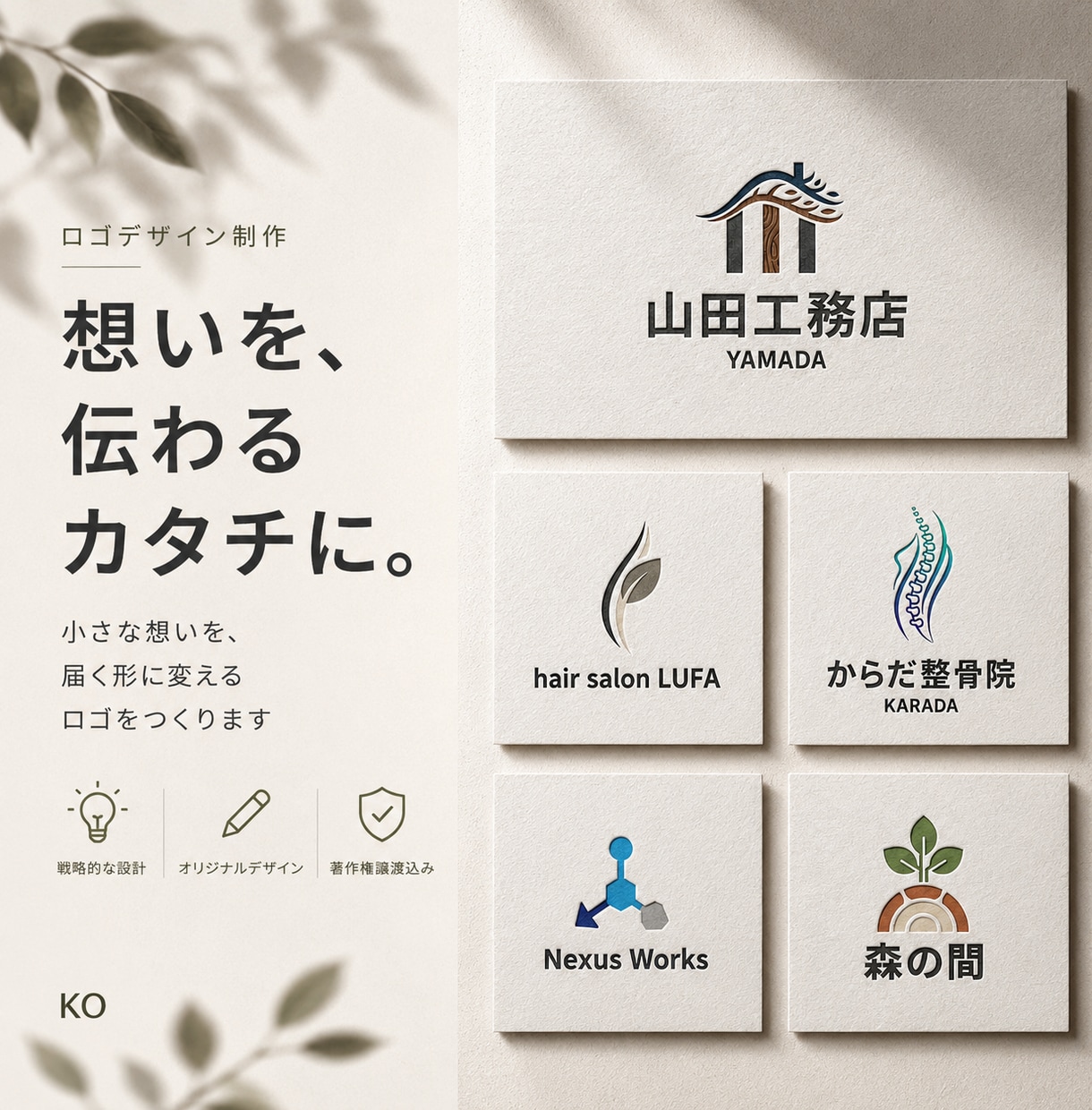 3案提案・修正無制限でロゴ制作します 著作権譲渡込み｜想いを言葉にして伝わるロゴに イメージ1