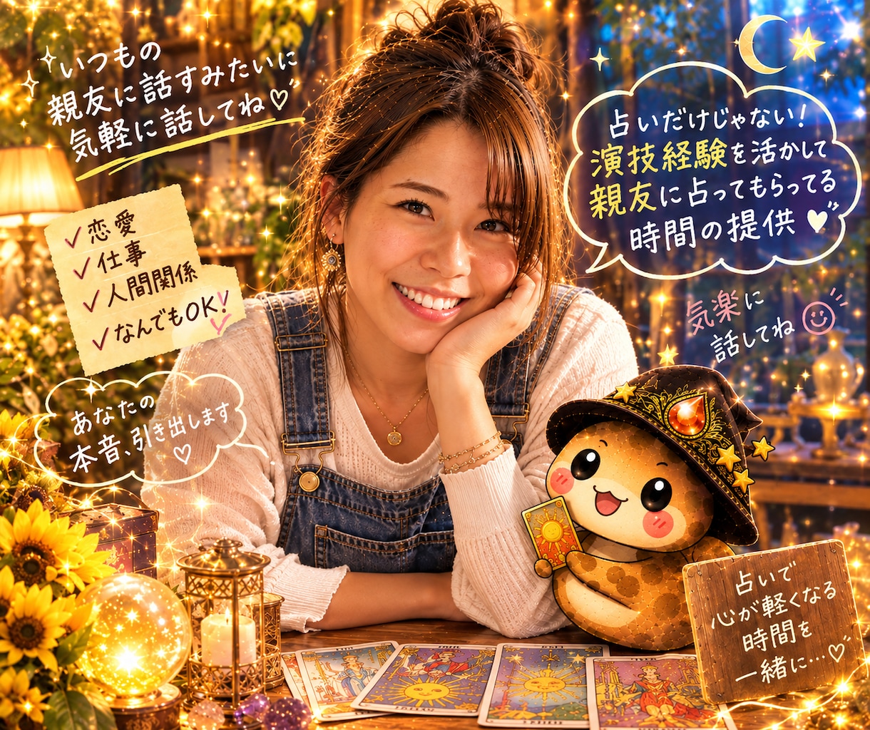 お電話タロット占い【全体運総合】親友口調で占います 演技経験有の占い師が親友口調でお届けするタロット占いです✨ イメージ1