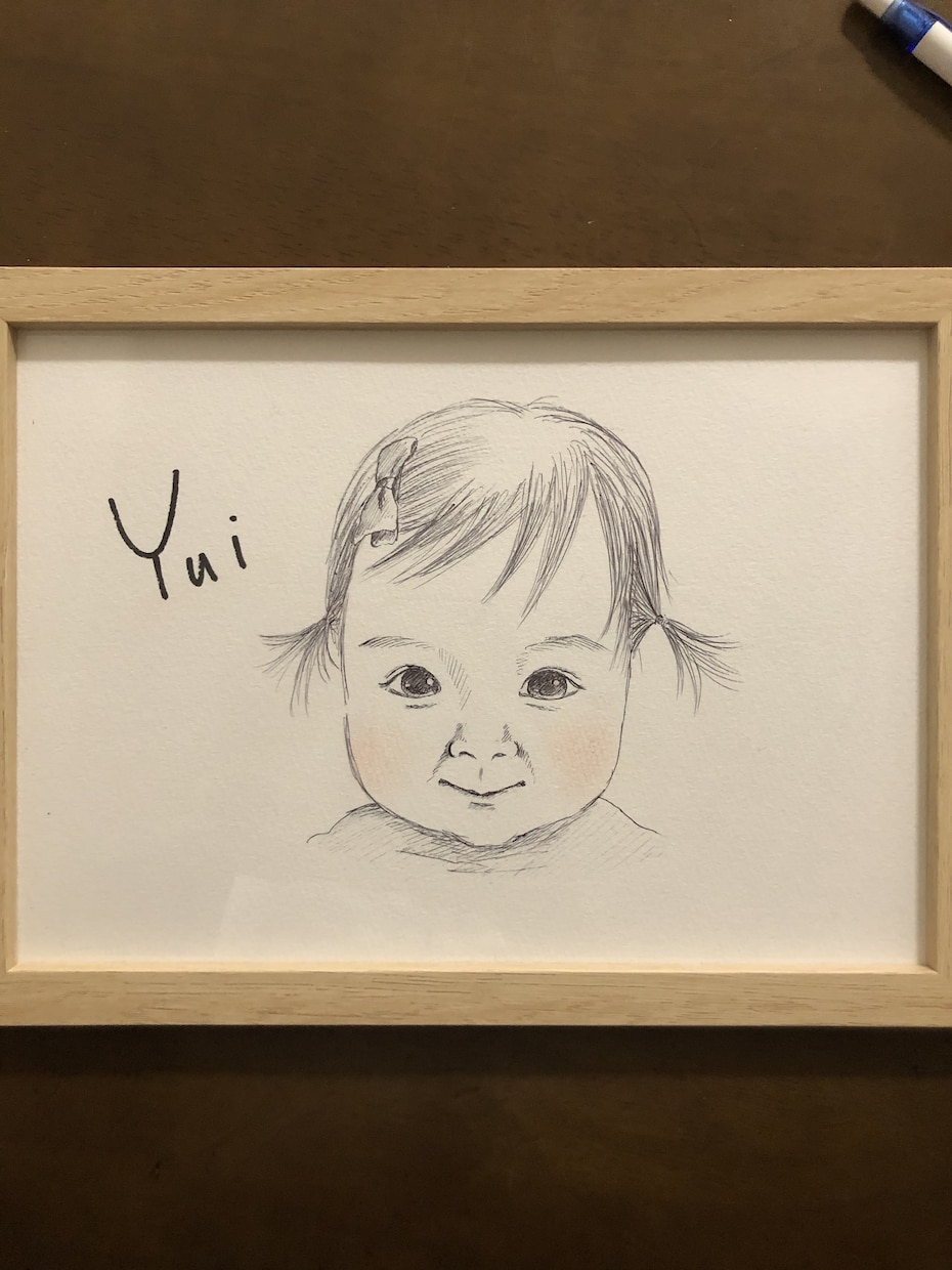 額付き！すぐ飾れる！シンプル可愛い似顔絵描きます どんなインテリアにもぴったりなボールペン画似顔絵！ イメージ2