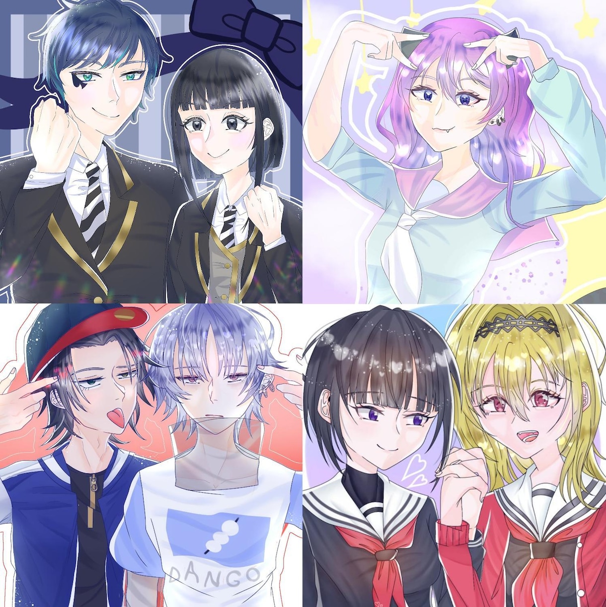 イラストやアイコンお描きします キラキラした絵柄で  夢絵・BL・GLなど全て対応！ イメージ4