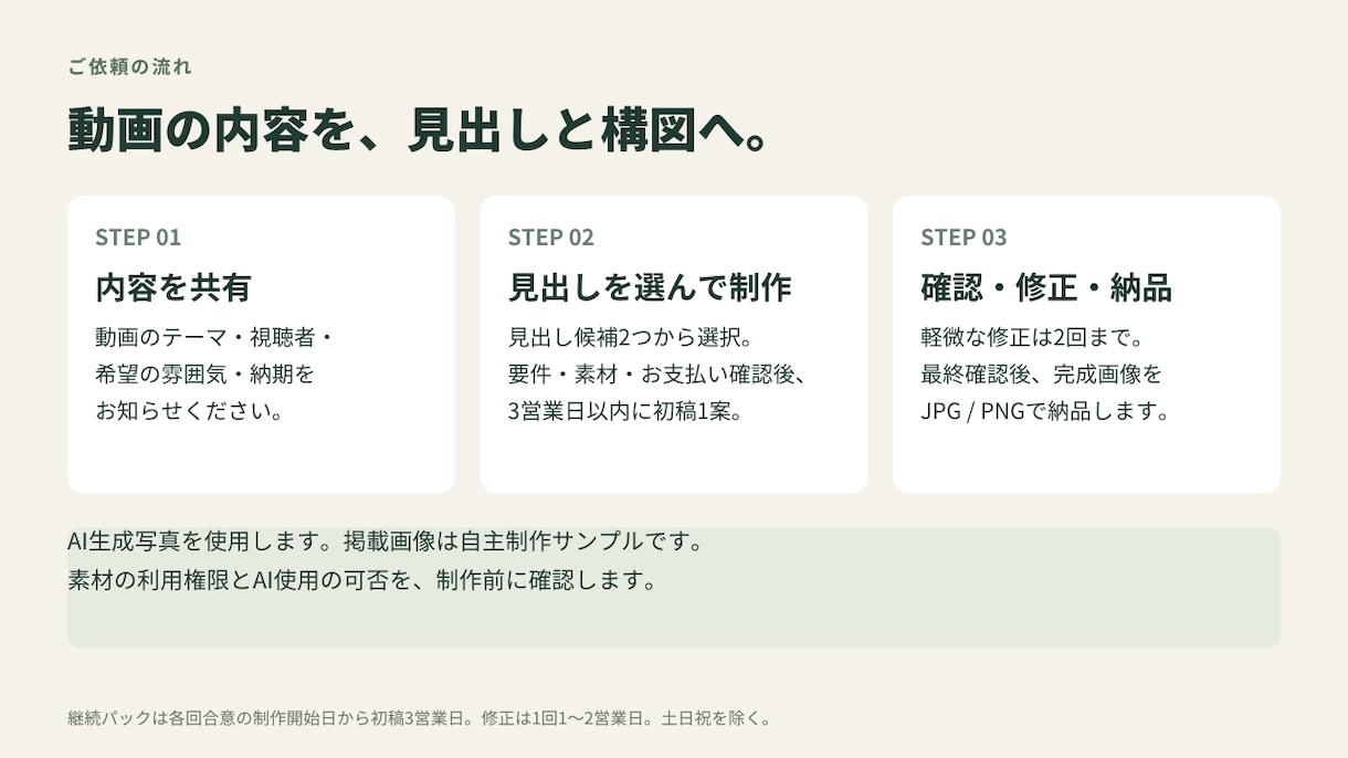 統一感のある動画サムネイルを4枚制作します 同一チャンネル向け。週1枚の制作をまとめて相談 イメージ3