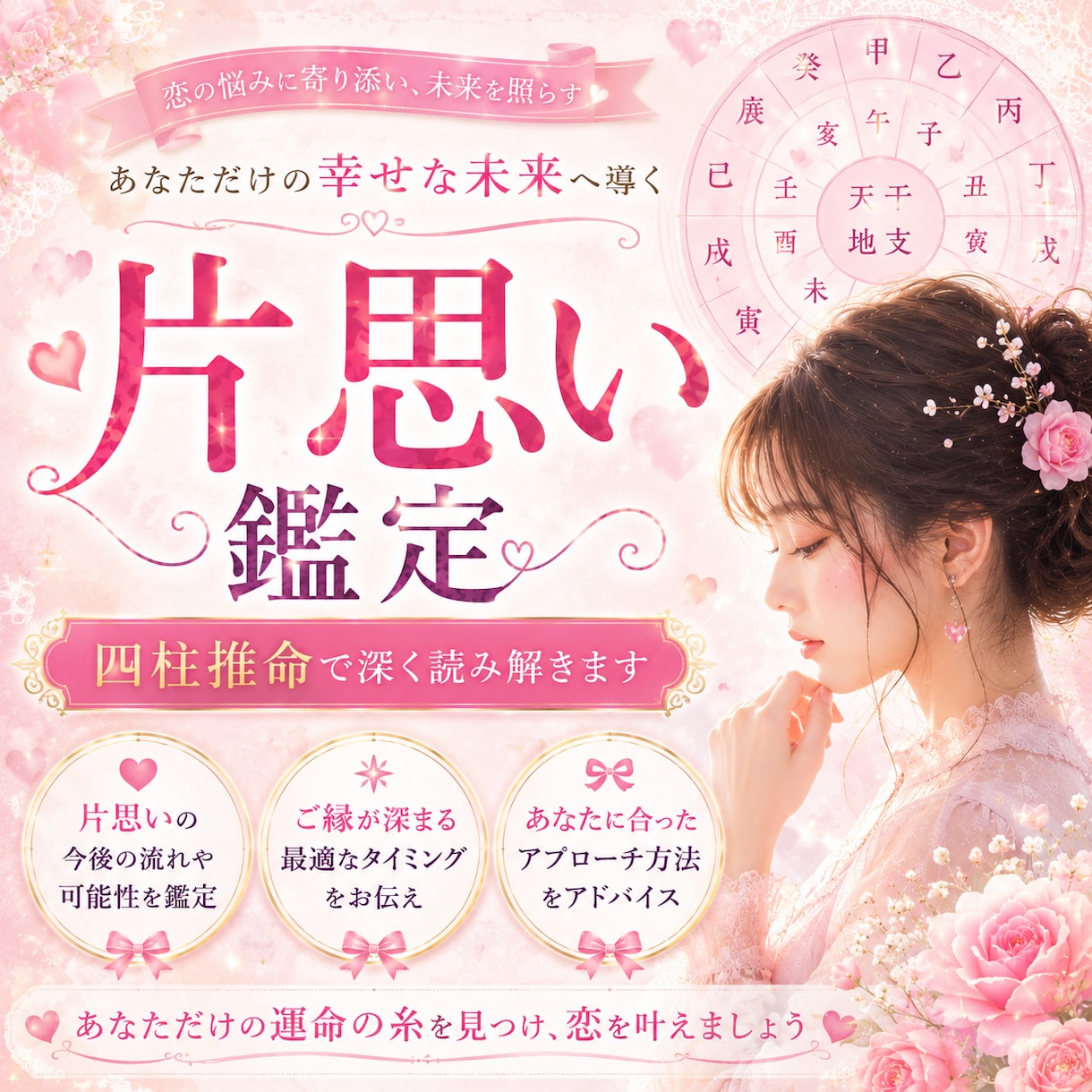 片思い鑑定◆彼の本音と振り向く時期を占います 彼の本音と好みのタイプを解読◆進展させる好機と具体策 イメージ1