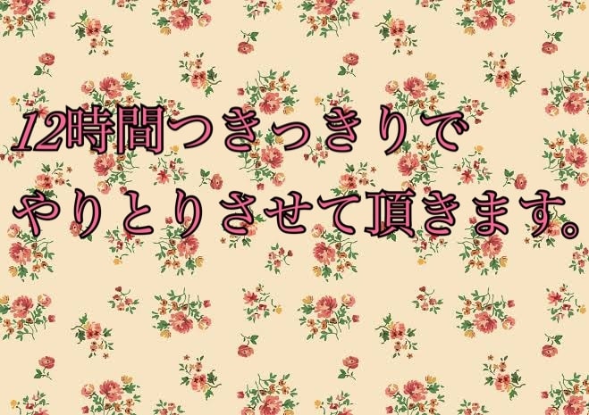 12時間つきっきりでやりとりさせて頂きます 12時間、つきっきりであなたとのやりとりさせて頂きます。 イメージ1