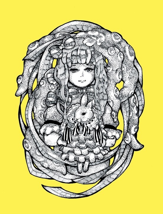 人物や動植物がモチーフの点描画を描きます 人物や動植物を組み合わせて描く微細な点描画です。 イメージ2
