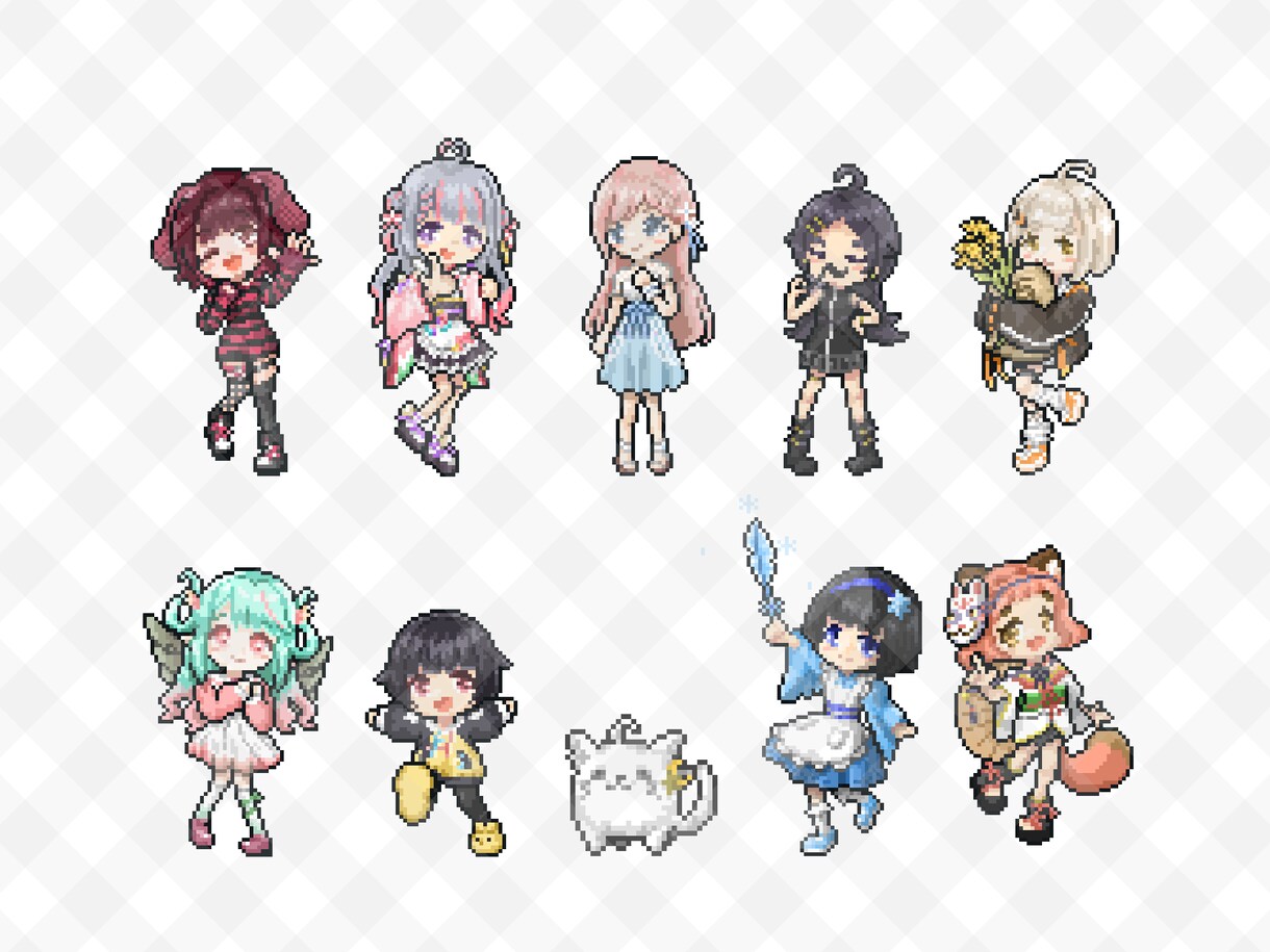 可愛いキャラクタードット絵、作成いたします 高クオリティドットキャラ！　「動かしたい」ご要望も◎ イメージ2