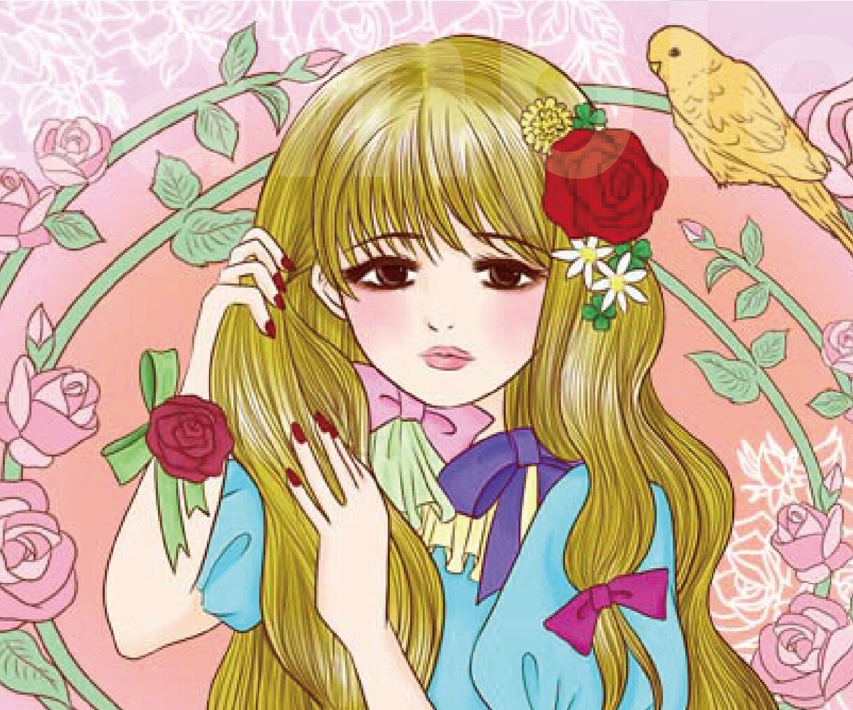 どこか懐かしい少女イラスト作成いたします 少女漫画風・昭和レトロ・大正ロマンお好きな方 イメージ3