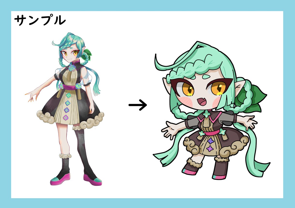 デフォルメイラスト制作します 大体2.5頭身くらいのイラスト イメージ3