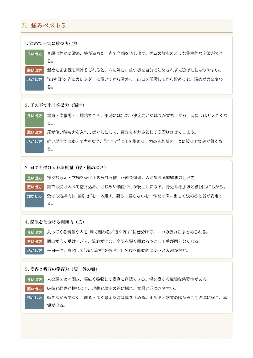 生年月日から、あなたの取扱説明書を作ります 強み・適職・人生の季節がわかるA4・15ページ超のPDF イメージ7