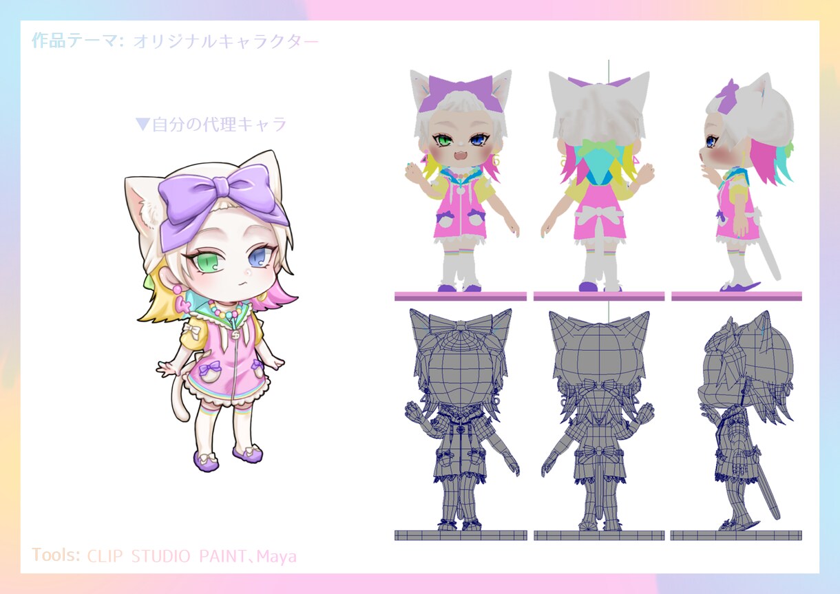 ミニキャラ3Dモデリングムービーつくります 2頭身のミニキャラモデリングから数秒のムービーを作成します。 イメージ1