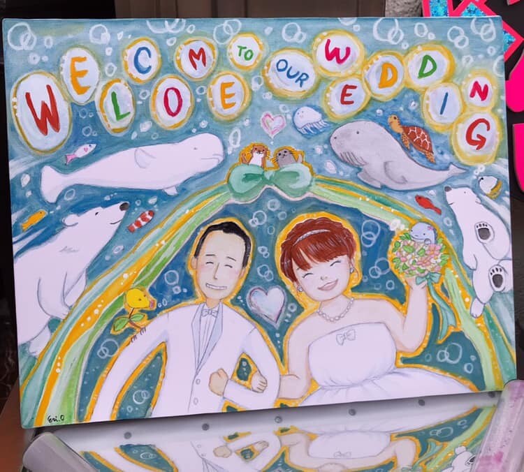 結婚式ウェルカムボードなどイラスト描きます 結婚式のお仕事経験10年以上！想像以上の絵をお届けします イメージ2