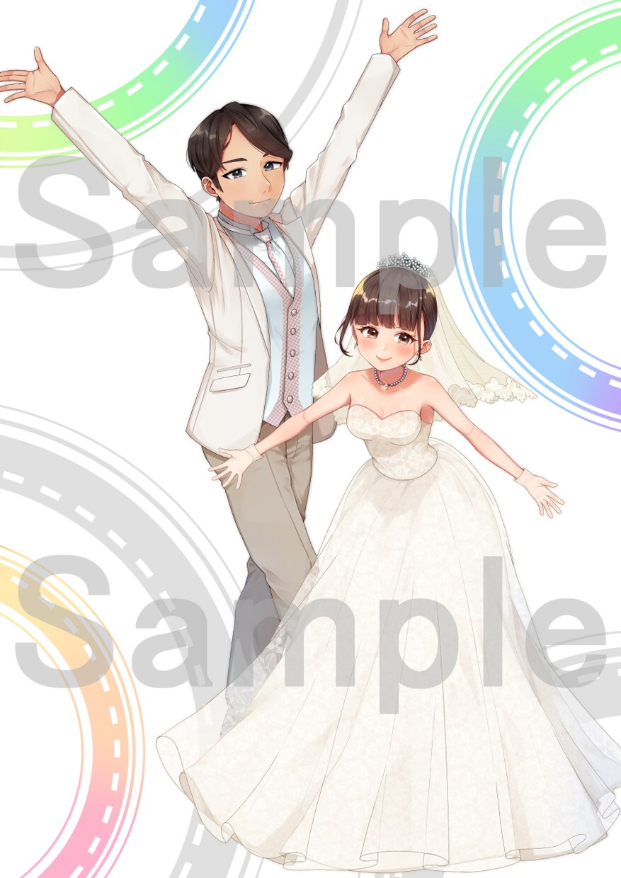 幸せいっぱいのウェルカムボードをお描きします アニメ調の可愛いウェディングイラストが欲しい方へ イメージ3