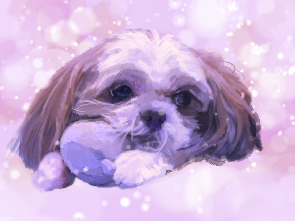 ペットの似顔絵をふんわり優しい水彩画風で作ります 練習期間のため3/31まで値下げ中！ デジタルデータ納品 イメージ1