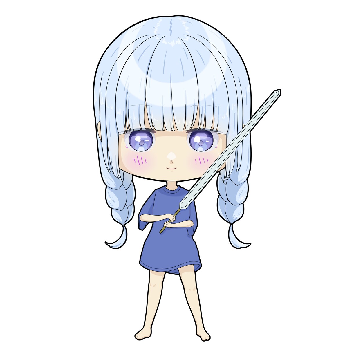 二頭身のデフォルメされた女の子キャラを描きます かわいいを意識してキャラクターを描いてます イメージ2