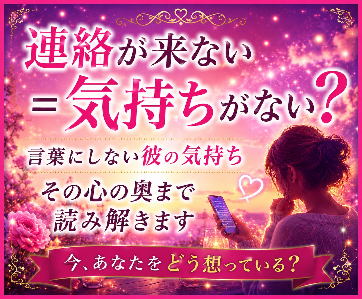 私から連絡しないと来ない彼…本当の気持ちを視ます 連絡をくれない理由とあなたに言えない本音を丁寧に読み解きます イメージ2