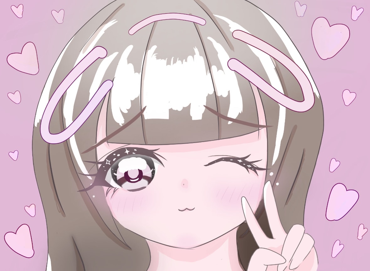 SNSアイコンなどに使えるかわいい女の子を描きます パステルカラーで甘い雰囲気の女の子♡ イメージ1