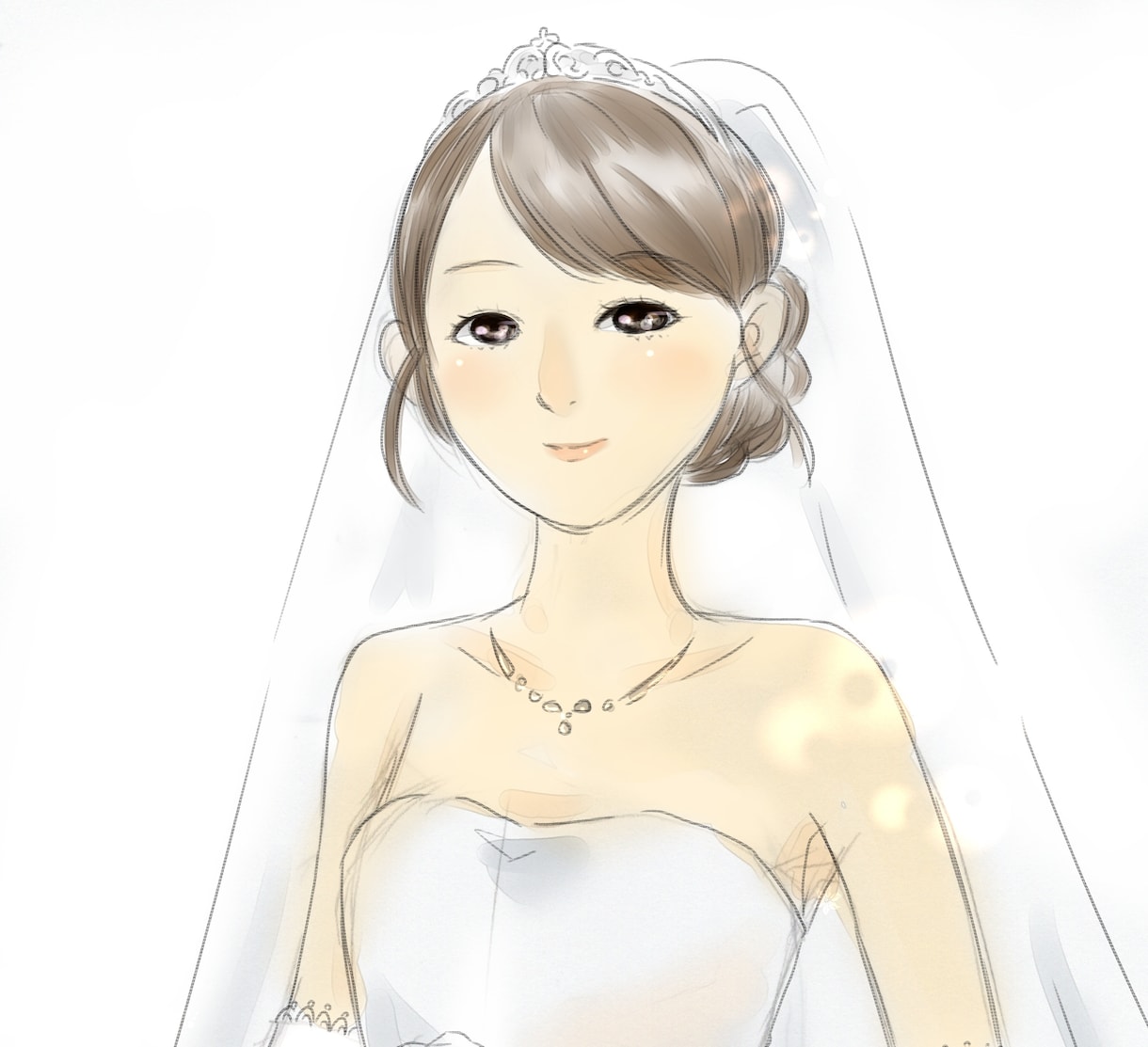 イラスト・似顔絵お描きいたします 記念日の特別なお写真を柔らかい雰囲気の似顔絵にしてみませんか イメージ1