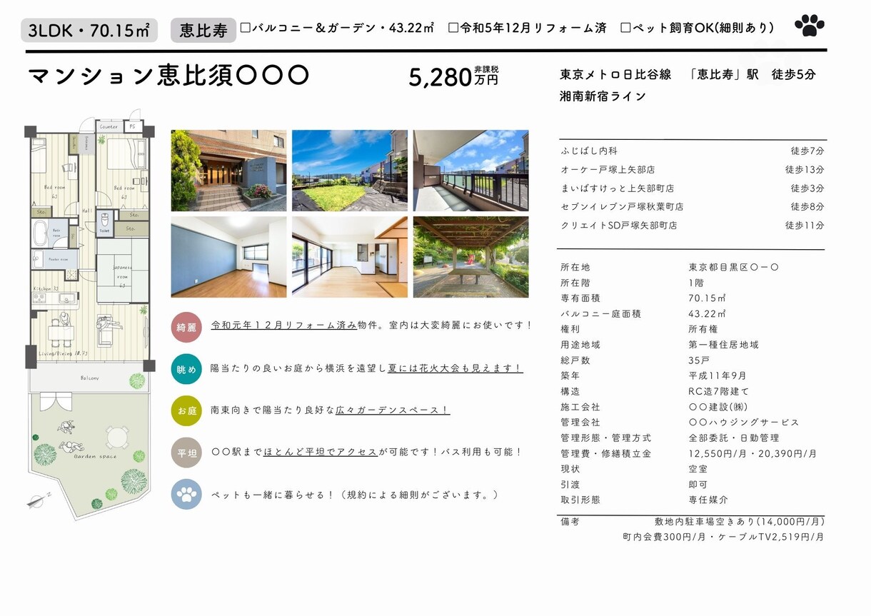 売れる販売図面/間取り図を作成します 物件の魅力が伝わる販促資料・チラシで反響UP イメージ3