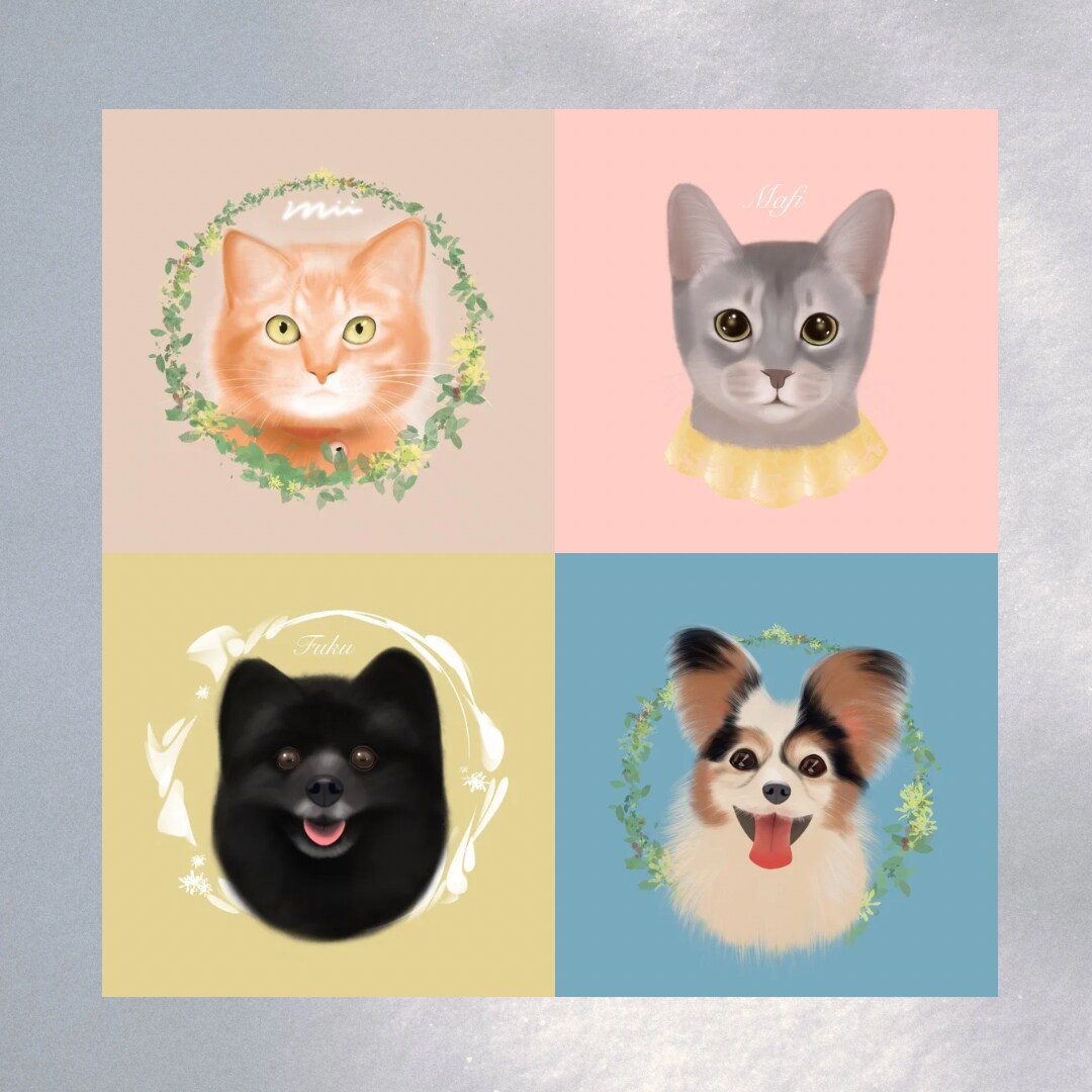 ふわふわペットのアイコンを作成します 名前に因んだオリジナルフレームが人気です♪ イメージ5