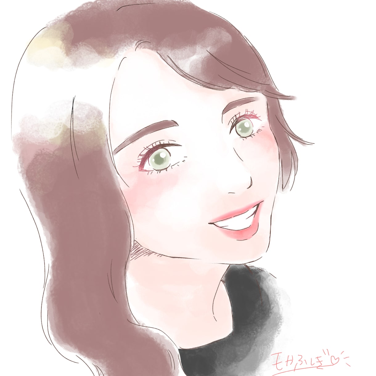 お試し価格♡SNSなどのアイコン水彩風に描きます アイコンやビジネス、プレゼントにピッタリな似顔絵を描きます！ イメージ2