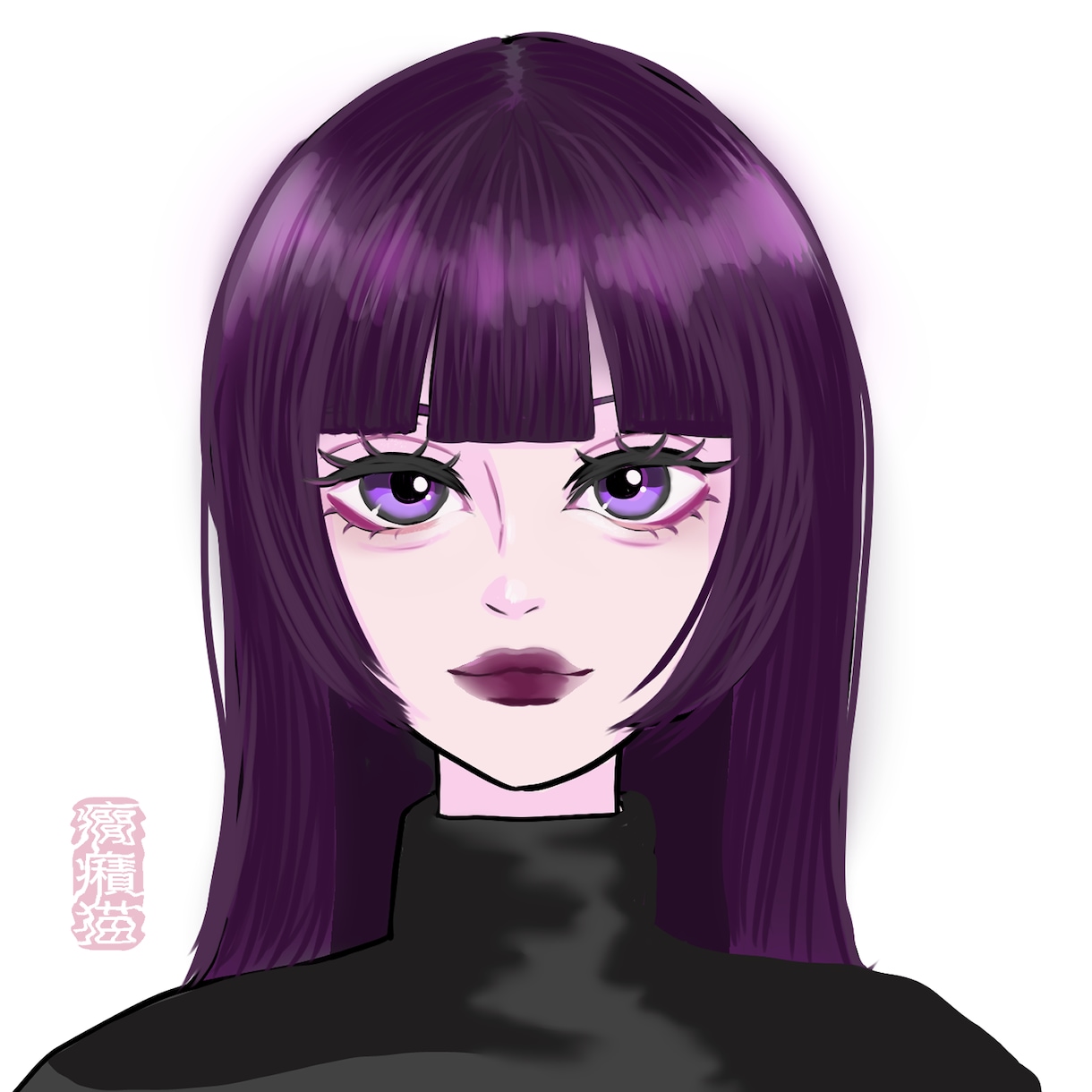 病みかわいい女の子のアイコン描きます アイコンに使える女の子のイラストを制作します。 イメージ1