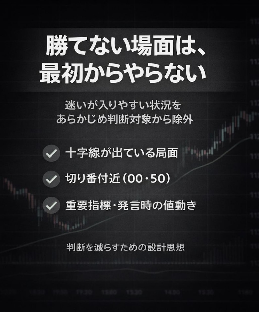 迷いを減らすために設計しています 判断がブレない構造だけを残した短期ロジック イメージ2