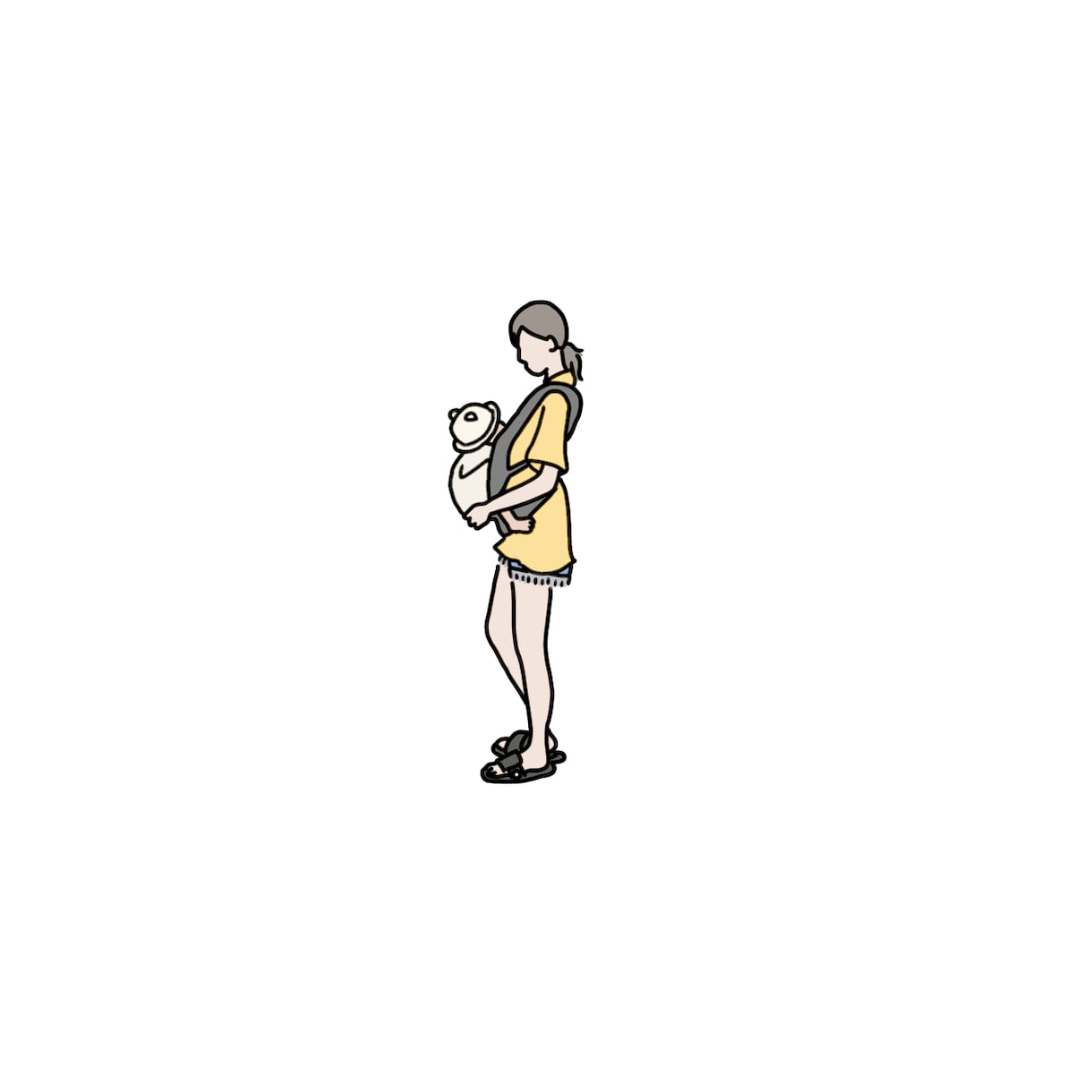お写真を線画イラストにします アイコンやプレゼントに！ベビー/親子 イメージ4