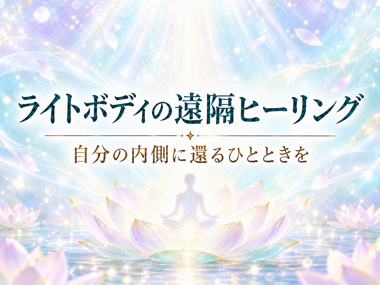 ライトボディを遠隔ヒーリングで整えます 人を癒すあなたへ。自分の内側に還るひとときを イメージ1