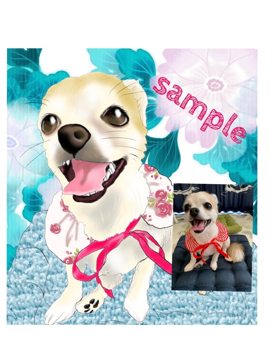 ペットちゃんの写真を可愛いリアルイラストにします 商用利用◎二次利用◎SNSアイコン、ギフトにおすすめです！ イメージ2