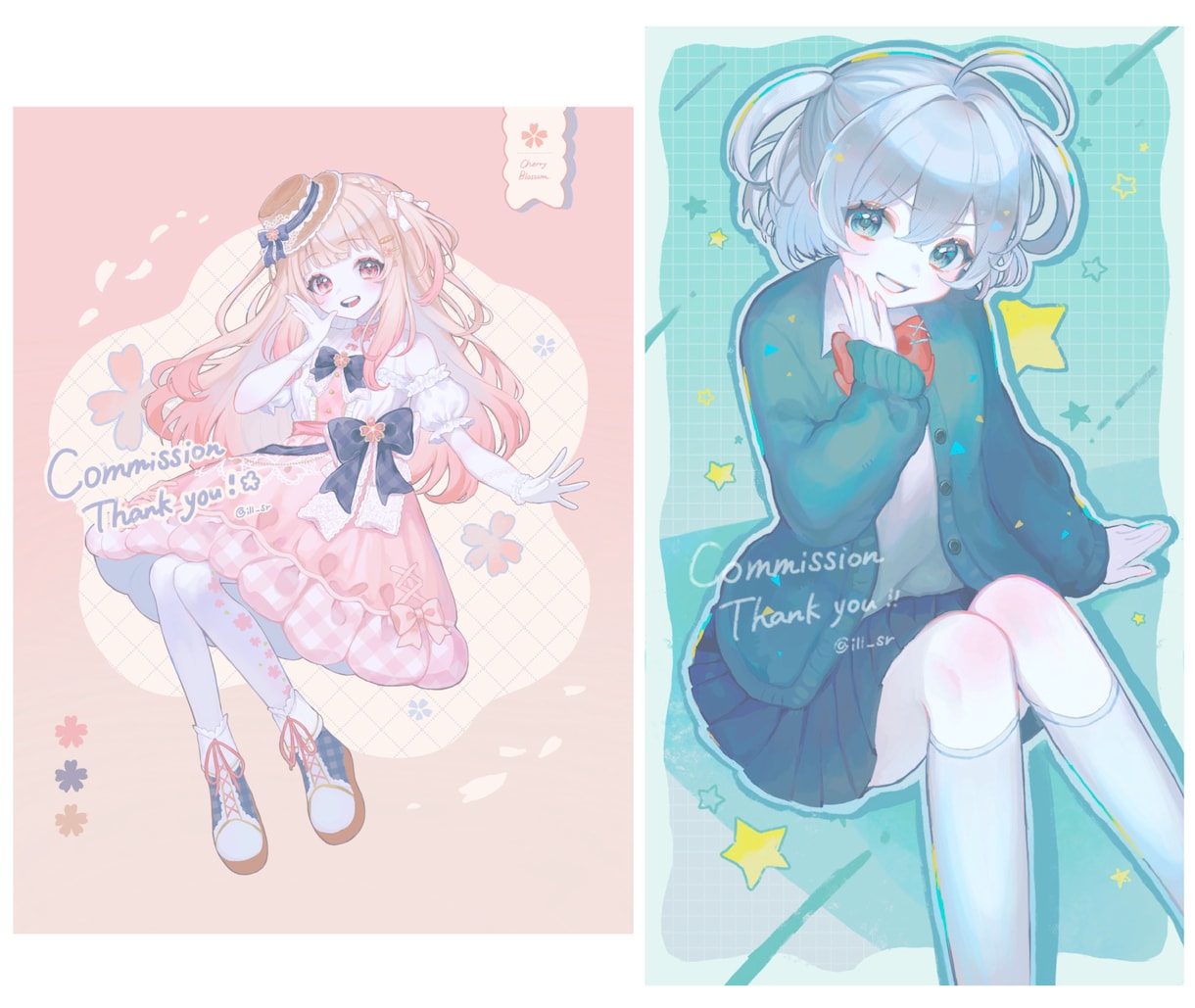 やさしい色合いで華やかな等身イラストを描きます 表情差分・立ち絵・サムネ対応！ご希望のキャラクター描きます イメージ2