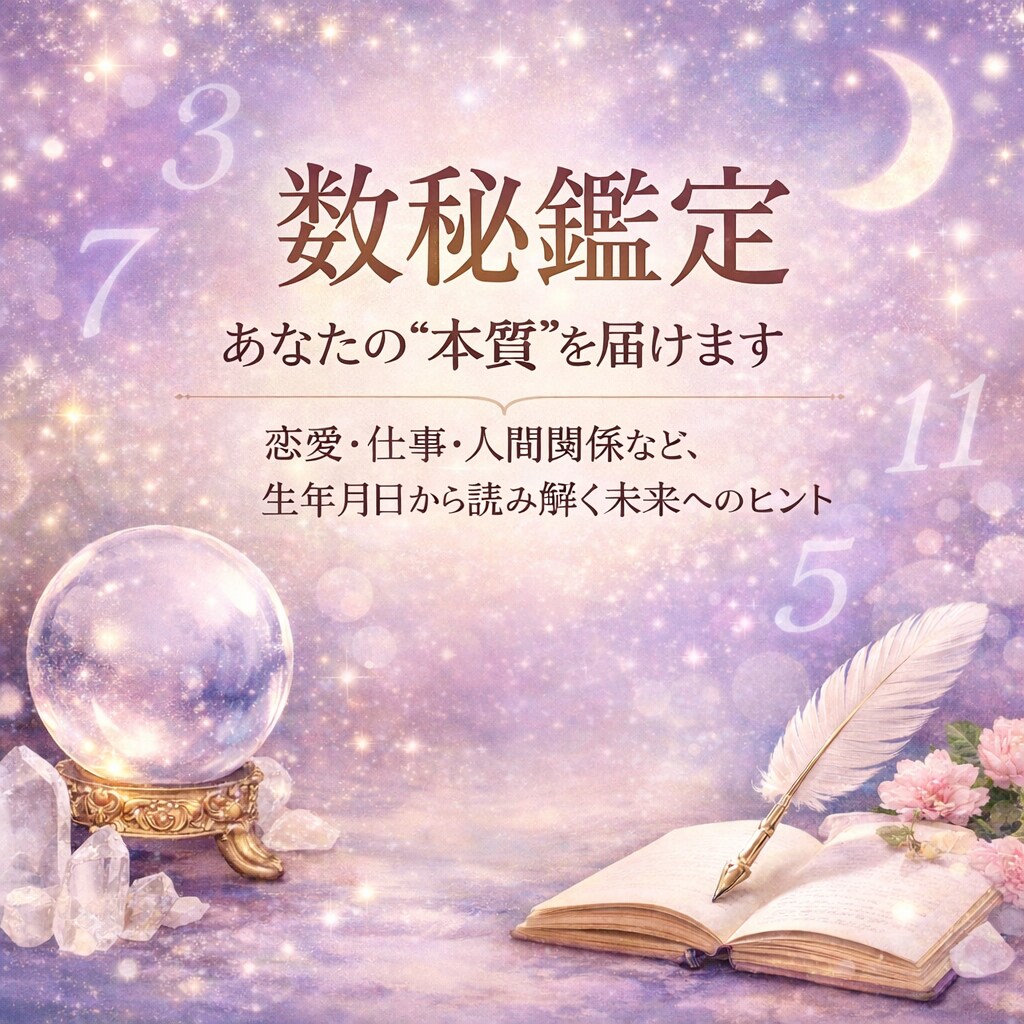 数秘で今の運勢と魂のメッセージを優しく読み解きます 今起きている出来事には、ちゃんと意味があります。 イメージ1