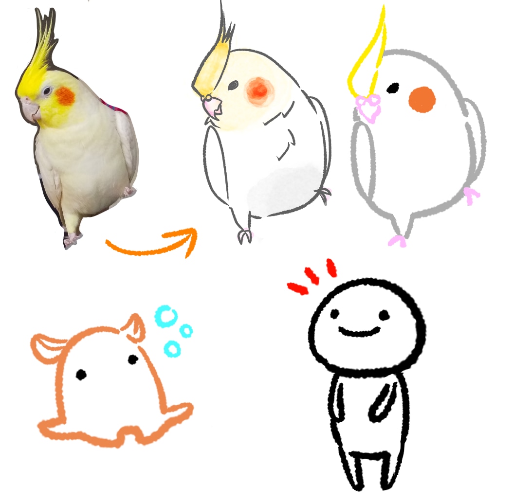 かわいいイラストを描きます 手描き風のゆるいイラストです！ イメージ1