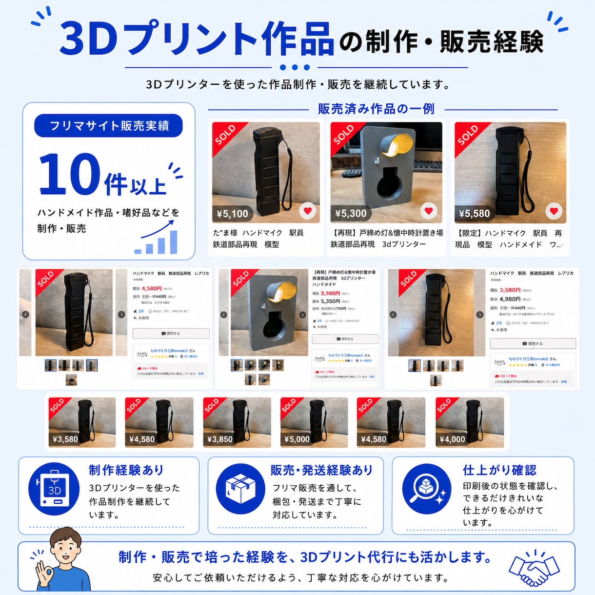3Dプリンターでお持ちの3Dデータを印刷代行します 1個から大量注文まで丁寧に3Dプリント！ イメージ2