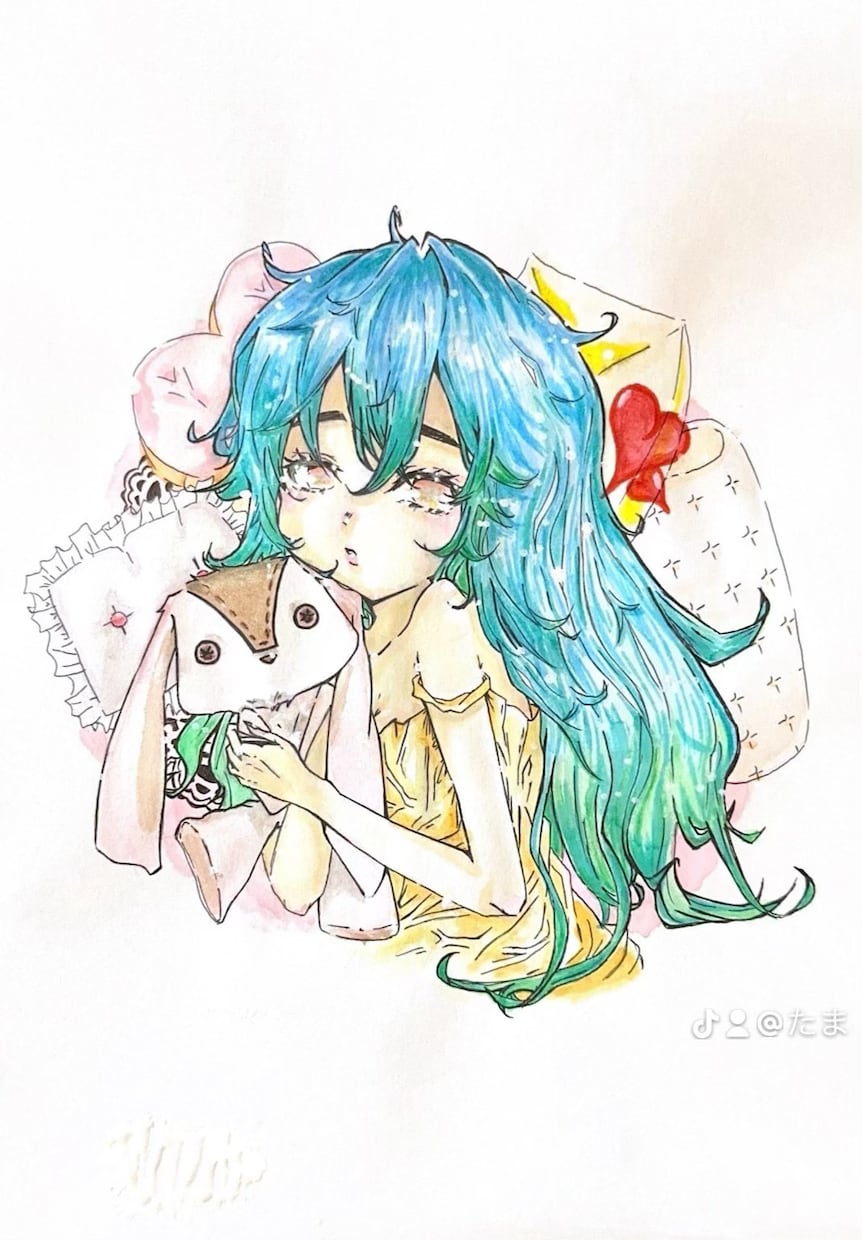 オリジナルキャラクターや似顔絵色紙を描きます どんなキャラでも可愛く描きます〜！色紙なので、部屋に飾れます イメージ2