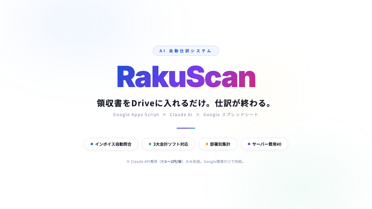 AI自動仕訳システムをDriveで構築します 一人経理の強い味方。月額固定費0円のAI仕訳 イメージ1