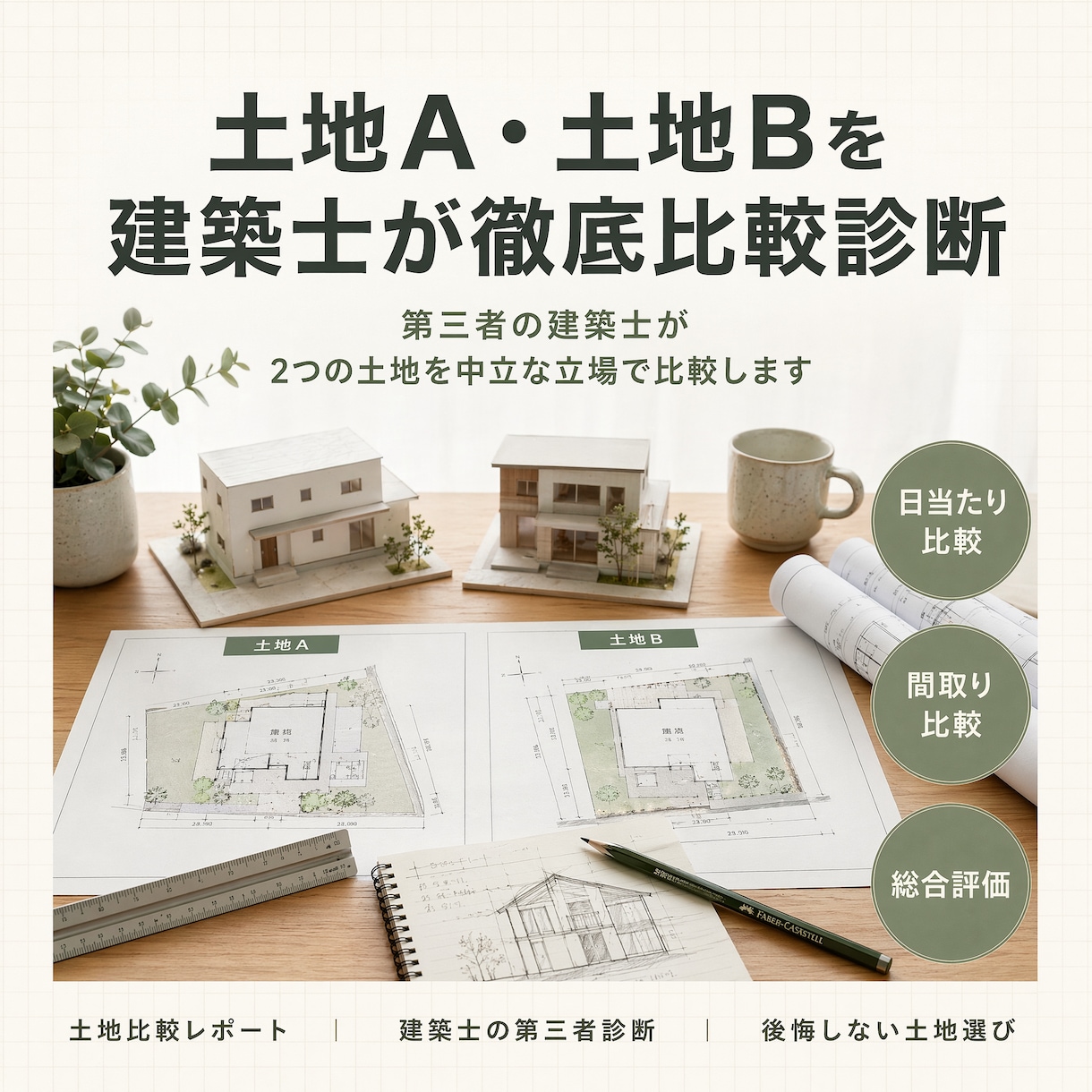 土地AとBを建築士が比較します 建築士が土地2択を徹底比較診断 イメージ1