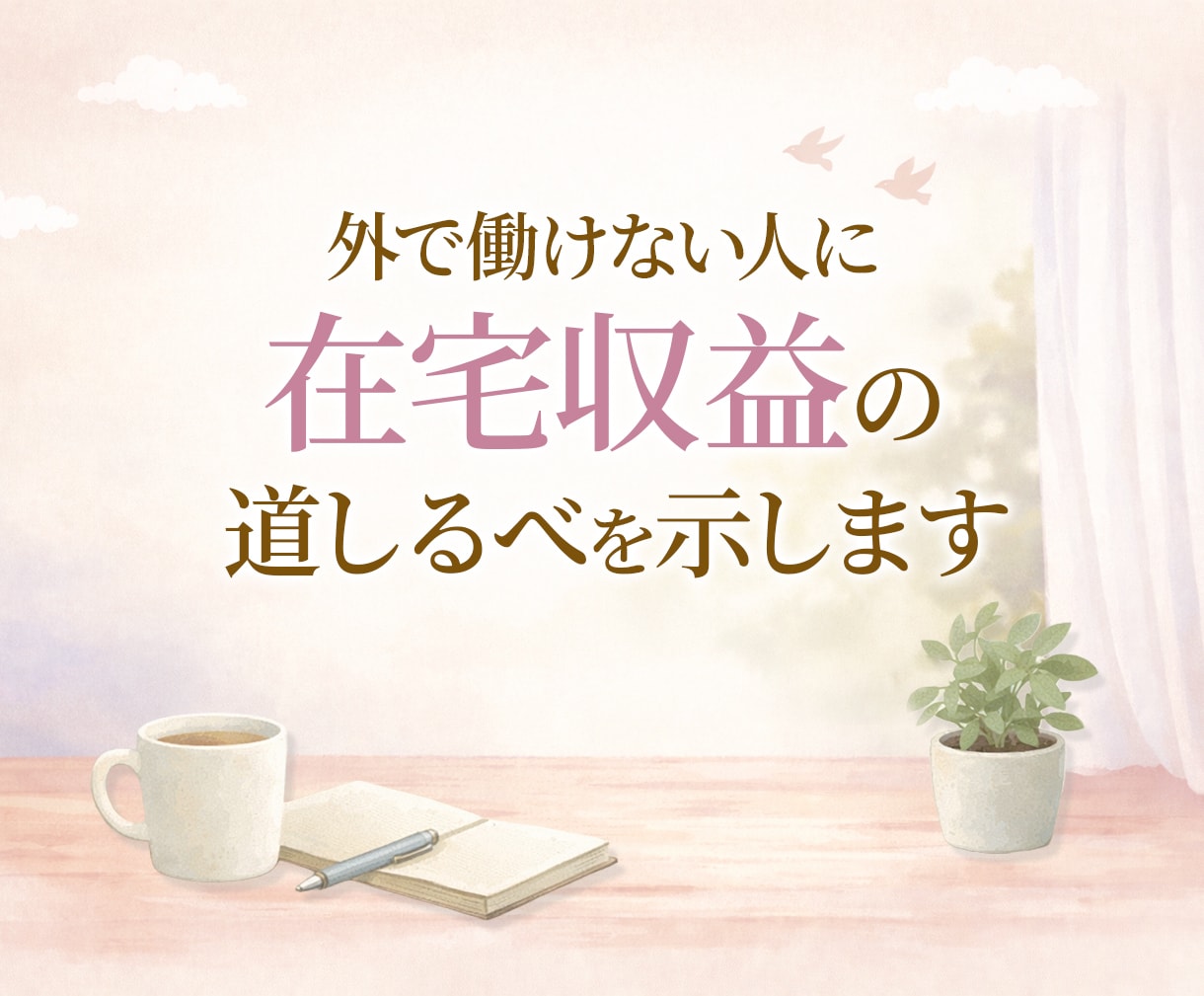 外で働けない人のために在宅収益の道しるべを示します 外で働けない状況でも無理をせず在宅収益を作り心の安定を得る！ イメージ1