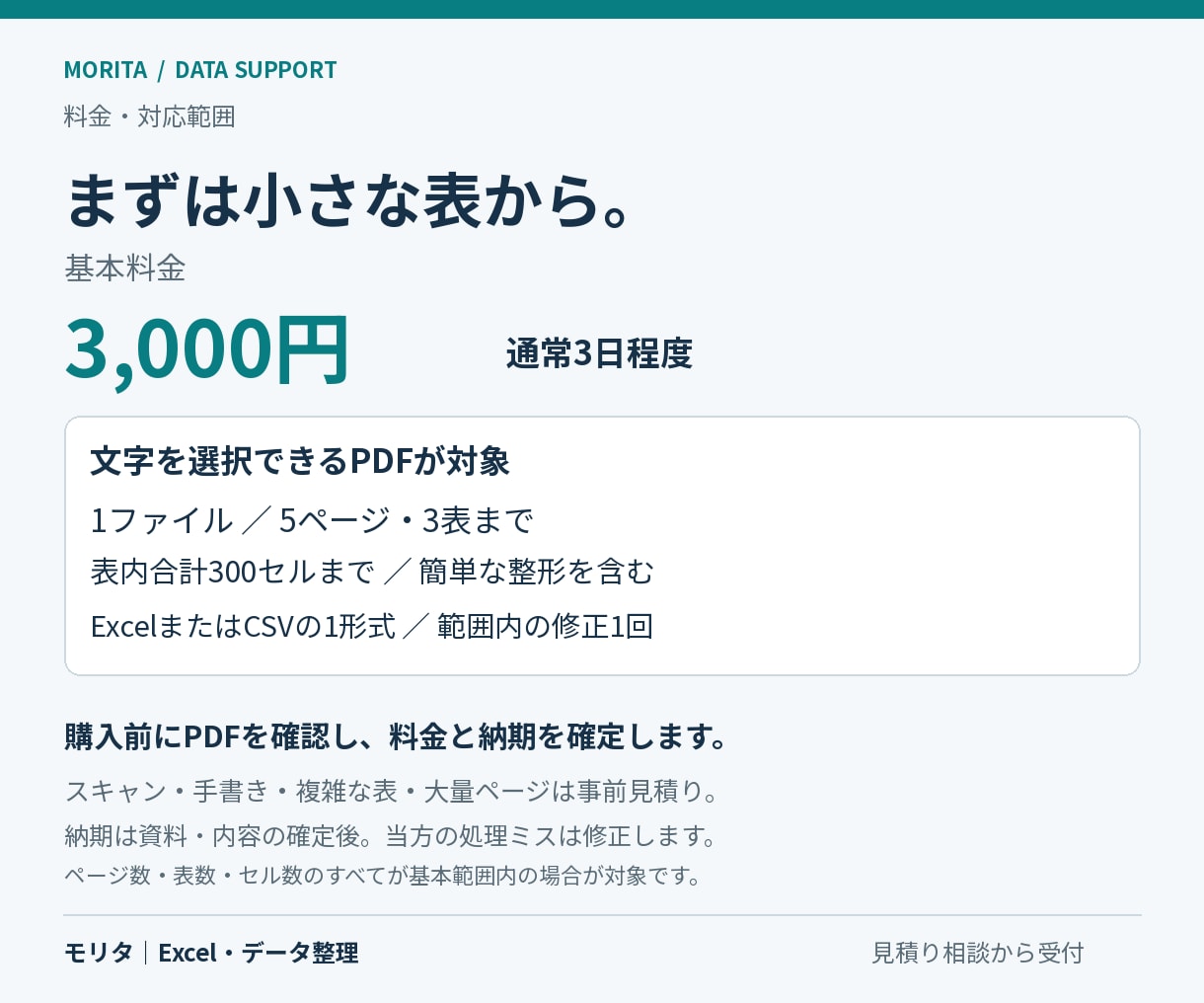 PDFの表をExcel・CSVに整えます 料金表・商品一覧を、編集・集計しやすい表へ イメージ3