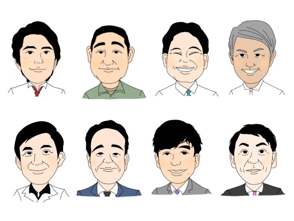 人数増えるとお得！商用OK！男性の似顔絵描きます ビジネスや名刺にも最適！大人数でお得に！広告宣伝画像に！ イメージ6