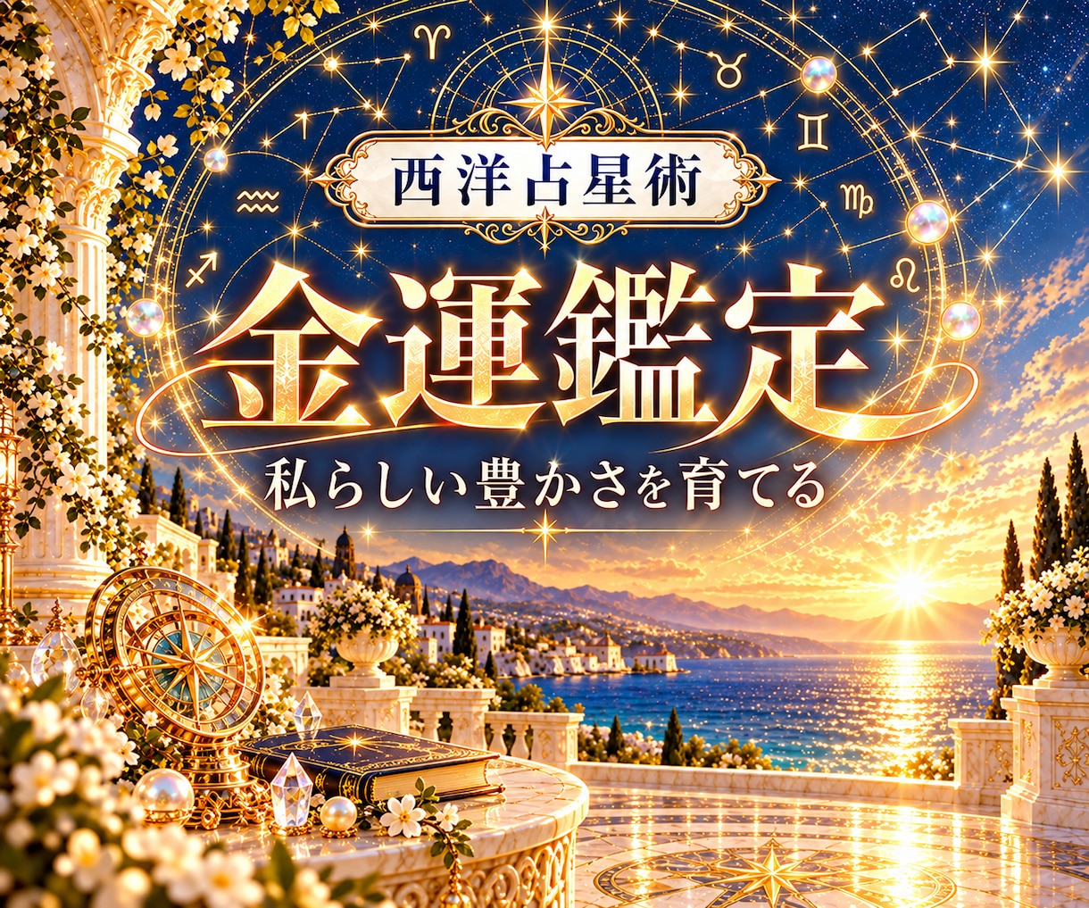 西洋占星術でお金との付き合い方と金運を読みます あなたに合う豊かさの育て方を見つける イメージ1