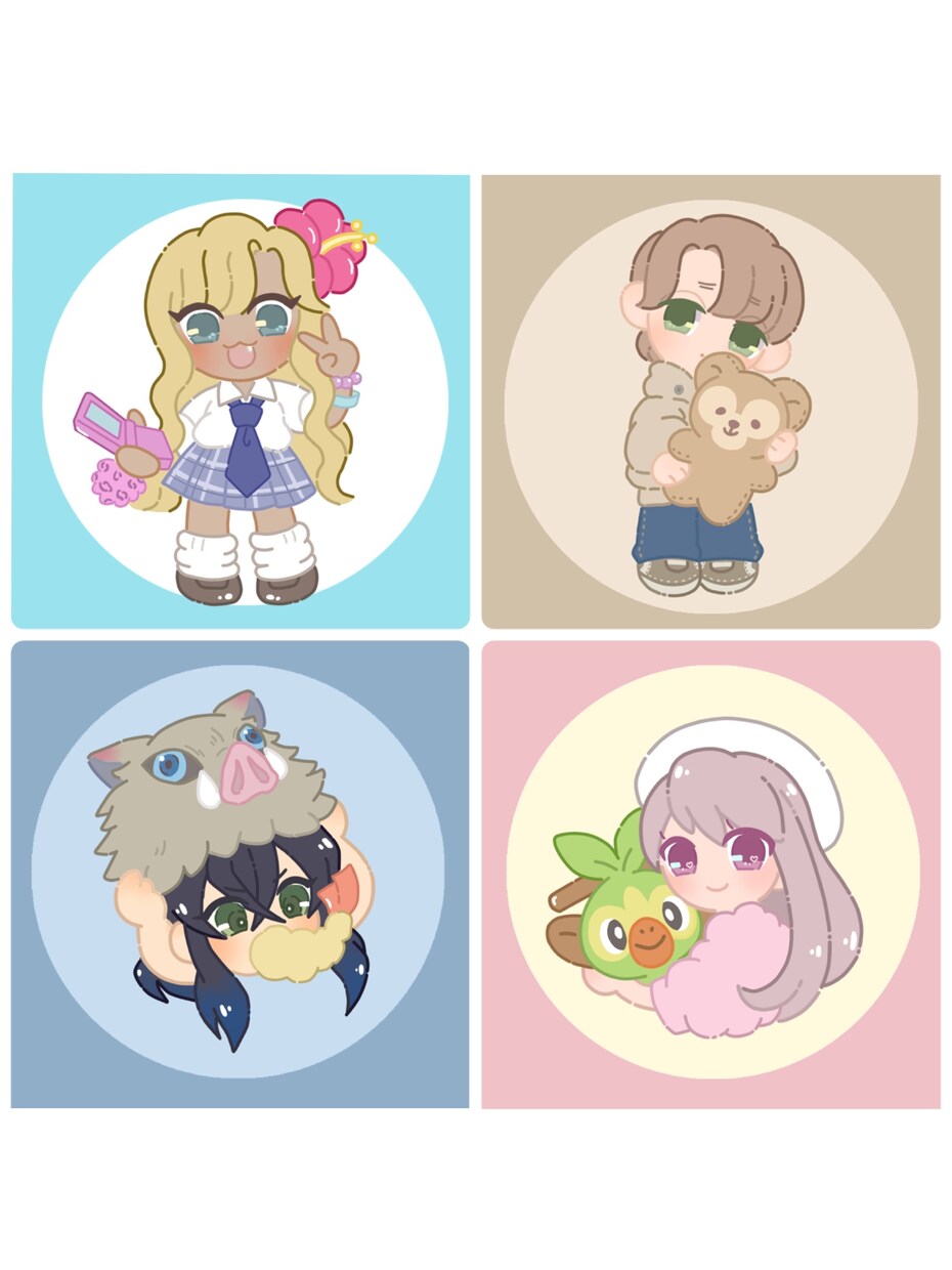 SNS用デフォルメイラスト★アイコン作成します 丸アイコンにピッタリ！丸くて可愛い！イラスト作成します！ イメージ2